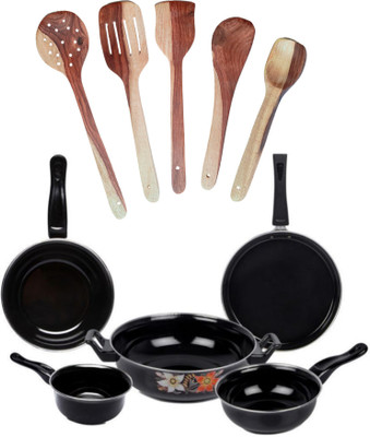 cookpro Prime Quality Cookware Set | 10 pcs of Induction Bottom Non-Stick Coated Cookware Set(Steel, 10 - Piece)