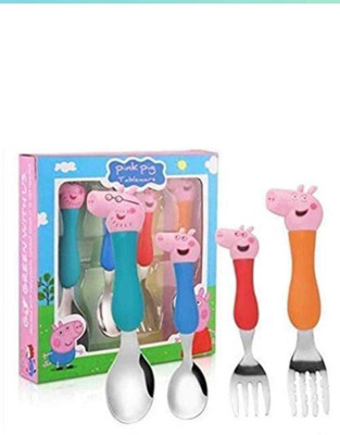 bljstore Peppa Pig Folk and Spoon set Steel Cutlery Set(Pack of 4)