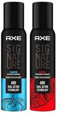 AXE Intense and Champion long Lasting No Gas Perfume For Men Each 122ml Set of_2 Body Spray  -  For Men(244 ml, Pack of 2)