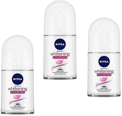 NIVEA Whitening Smooth Skin Deodorant Roll-on Each 25ml Set_3 Deodorant Roll-on  -  For Women(75 ml, Pack of 3)