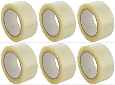 FLANKER single sided heavy Dispenser TCS 2INCH TRANSPARENT TAPE (Manual)(Set of 6, White)