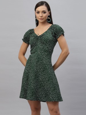 AAYU Women Skater Green Dress