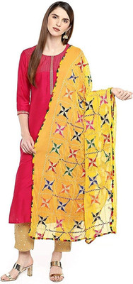 WaheguruFabrics Chiffon Embroidered Women Dupatta