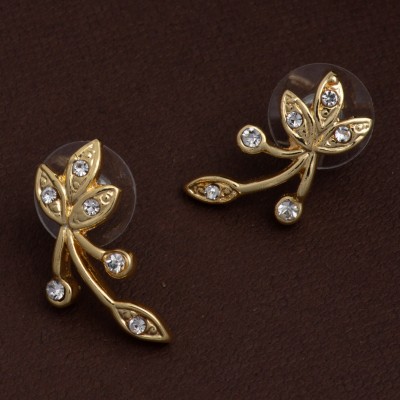 GehenabyEstele Gehena by Estele - Gold Tone Leaf Bunch Stud Earrings Alloy Stud Earring