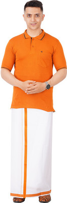 Chithra Fabrics Men Shirt Dhoti Set