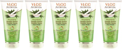 VLCC Ayurveda Double Power Double Neem Facewash Combo Pack of 5 (100ml X 5) Face Wash(500 ml)
