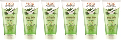 VLCC Ayurveda Double Power Double Neem Facewash Combo Pack of 6 (100ml X 6) Face Wash(600 ml)