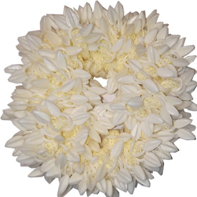 Mankan Mogra And Rubber band Gajra Hair Accessories Hair Gajra White (Pack of 1) Bun(White)