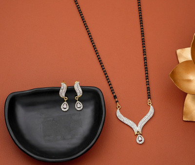 Vraj india Alloy Gold-plated Black Jewellery Set(Pack of 1)