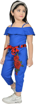 Samshil Fashion Embroidered Girls Jumpsuit
