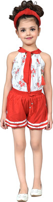 HSstyle Girls Party(Festive) Top Shorts(Red)