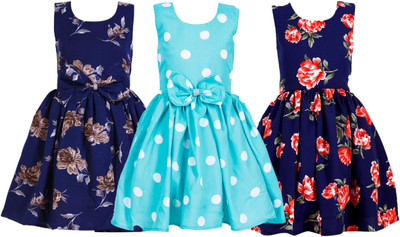 CINDERELLA THE CREATIONS FACTORY Baby Girls Below Knee Casual Dress(Dark Blue, Sleeveless)