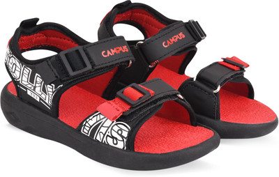 CAMPUS Boys Velcro Sports Sandals(Black , 3 - 4 Years)
