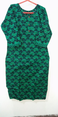 Stylish Collection Women Printed A-line Kurta(Blue)