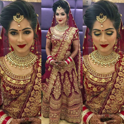JE BHAGVAN CREATION Embroidered Semi Stitched Lehenga Choli(Maroon)