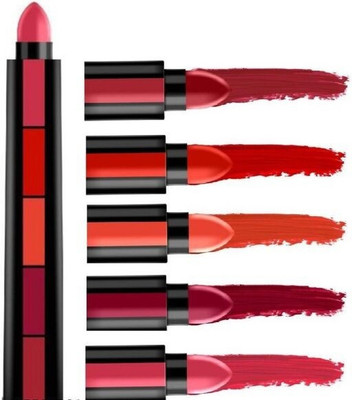 Lanovy Red Edition Fab 5 In 1 Matte Finish sensational Lipstick (multicolor, 7.5 g)(MULTICOLOR, 7.5 g)