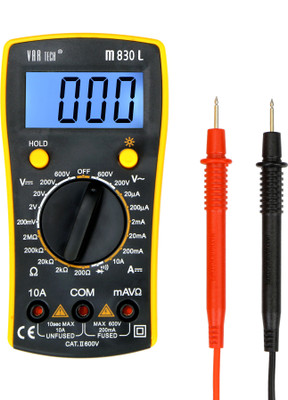 VAR TECH M 830 L, 3½ Digits (2000 Counts), 600 V AC/DC. With Backlight Digital Multimeter(2000 Counts)