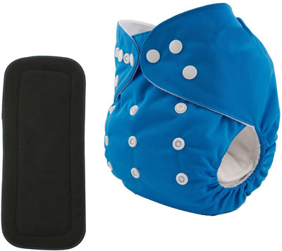 Mandisha Reusable 1 Pocket Cloth Diaper With 1 Black Insert For Babies (6-36 months)