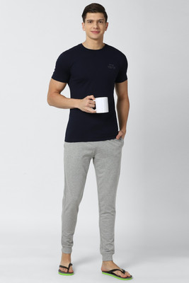 PETER ENGLAND Men Solid Dark Blue Top & Pyjama Set