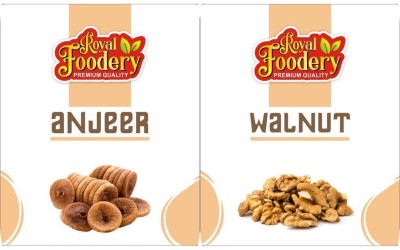 Royal foodery Dry Fruits Combo Pack (Walnut , Anjeer)| (2 X 250GRAM) PREMIUM DRY FRUIT COMBO Walnuts, Figs(2 x 250 g)