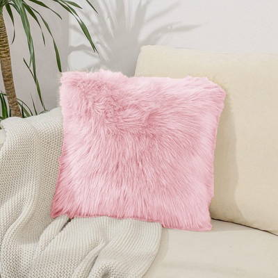 PICKKART Microfibre Solid Cushion Pack of 1(Baby Pink)