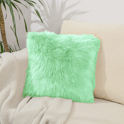 PICKKART Microfibre Solid Cushion Pack of 1(Light Green)