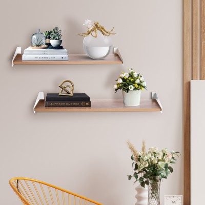 Torche Wooden Wall Shelf(Number of Shelves - 2, White)