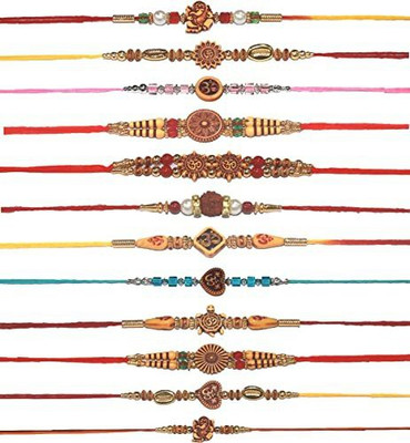 CHACKO Designer designer multicolor combo of 12 rakhi Mauli Thread Lumba  Set(Pack of 12)