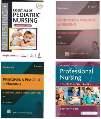 Combo of 4 Books ( Essentials of Pediatric Nursing + principles practice of nursing vol 1 + principles practice of nursing vol 2 + professional nursing )(Paperback, Sharma Rimple, Nancy, beth perry black)