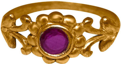 jr fashion Panchaloha (Impon) Ruby Stone Flower Design Bronze Ruby Ring