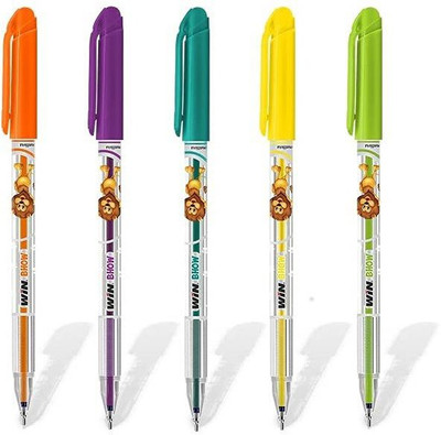 Win Bhow 60Pcs Blue Pens|0.7mm Tip|Writing|Themed Design Body|School & Office Ball Pen(Pack of 60, Ink Color - Blue)