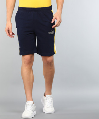 PUMA Embroidered Men Blue Regular Shorts
