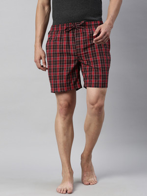JOVEN Printed Men Red Bermuda Shorts