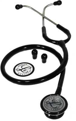 AKI Stethoscope for Doctors and Medical Students- Black Tube- Evolife Excellent II Manual Stethoscope(Black)