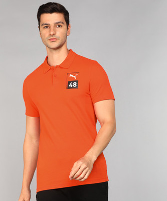 PUMA Solid Men Polo Neck Red T-Shirt