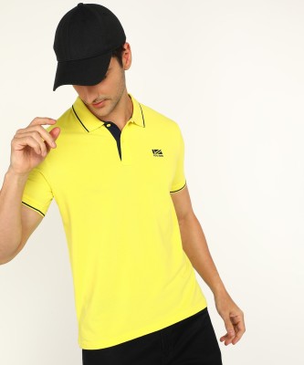 Pepe Jeans Solid Men Polo Neck Yellow T-Shirt