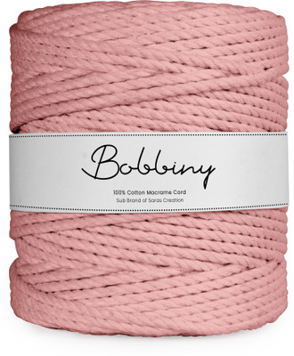 Bobbiny 3Ply Twisted Macrame 4mm 100Mtr.Cotton Cord Dori Thread Macrame Hard candy