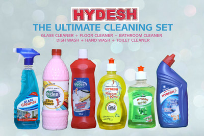Hydesh Glass & Floor Cleaner, Bathroom Cleaner, Dish Wash, Hand Wash, Toilet Cleaner Regular Liquid Toilet Cleaner(6 x 0.54 L)