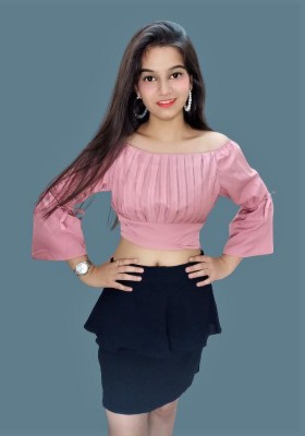 LIHANA Casual Solid Women Pink Top