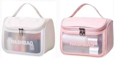Crystal zone Cosmetic Pouch(Pink, White)
