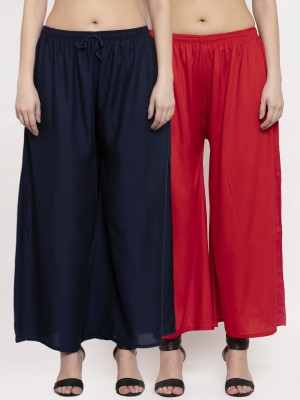 MIAZ LIFESTYLE Relaxed Women Red, Dark Blue Trousers