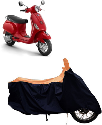 Tricway Two Wheeler Cover for Piaggio(Vespa LX 125, Orange, Black)