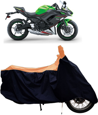 Tricway Two Wheeler Cover for Kawasaki(Ninja 650 bs6, Orange, Black)