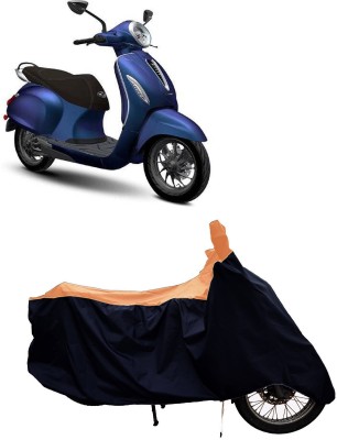 Tricway Two Wheeler Cover for Bajaj(Chetak, Orange, Black)