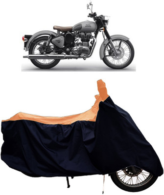 Tricway Two Wheeler Cover for Royal Enfield(Classic Gunmetal BS6, Orange)