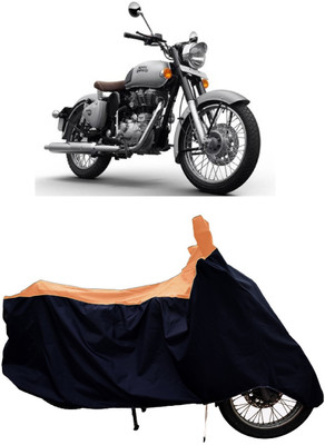 Tricway Two Wheeler Cover for Royal Enfield(Classic Gunmetal, Orange, Black)