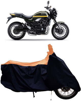 Tricway Two Wheeler Cover for Kawasaki(Z900 RS Cafe Racer BS6, Orange, Black)