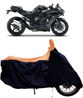 Tricway Two Wheeler Cover for Kawasaki(Ninja H2 SX BS6, Orange)