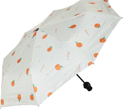 KEKEMI 3 Fold Automatic Sun & Rain Umbrella(Beige, Orange)