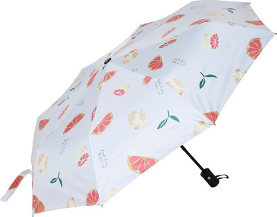 KEKEMI 3 Fold Automatic Sun & Rain Umbrella(Orange, Grey)